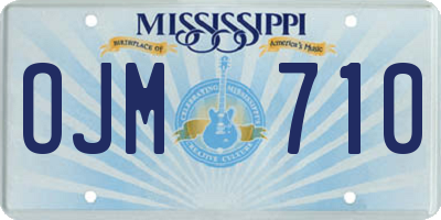 MS license plate OJM710