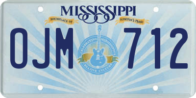 MS license plate OJM712