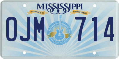MS license plate OJM714