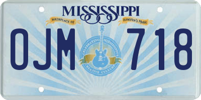 MS license plate OJM718