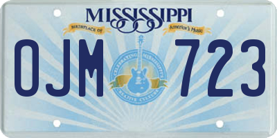 MS license plate OJM723