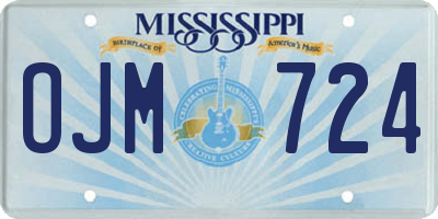 MS license plate OJM724
