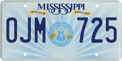 MS license plate OJM725