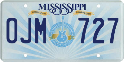 MS license plate OJM727