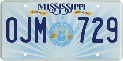 MS license plate OJM729