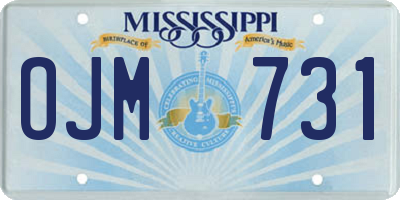 MS license plate OJM731