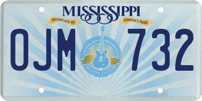 MS license plate OJM732