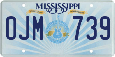 MS license plate OJM739