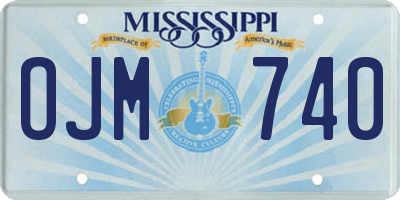 MS license plate OJM740