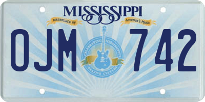 MS license plate OJM742