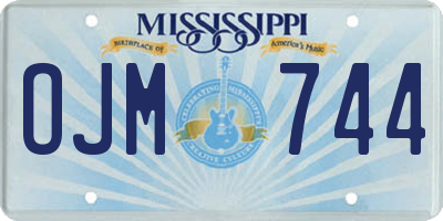 MS license plate OJM744
