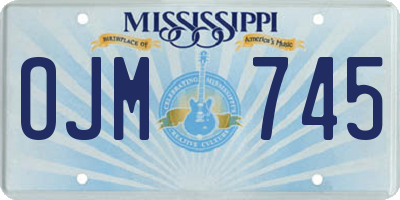 MS license plate OJM745