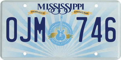 MS license plate OJM746