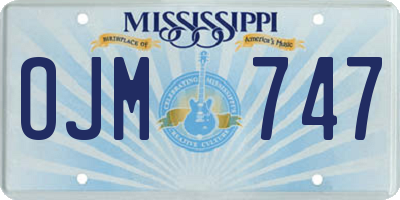 MS license plate OJM747