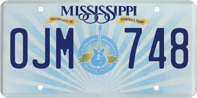 MS license plate OJM748