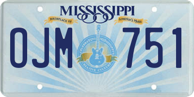 MS license plate OJM751