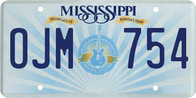 MS license plate OJM754