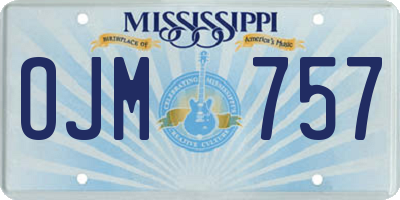 MS license plate OJM757