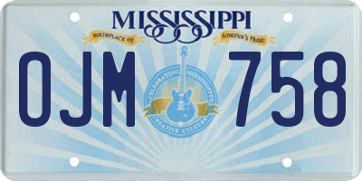 MS license plate OJM758