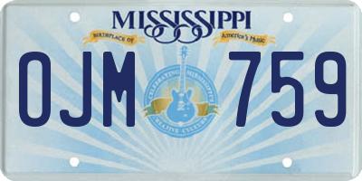 MS license plate OJM759