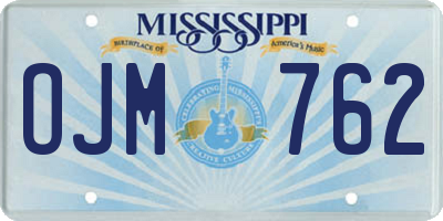 MS license plate OJM762