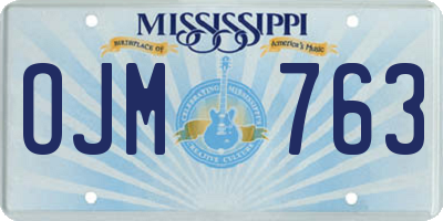 MS license plate OJM763
