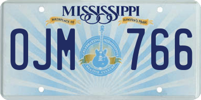 MS license plate OJM766