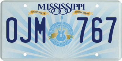 MS license plate OJM767