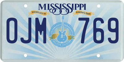 MS license plate OJM769