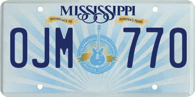 MS license plate OJM770