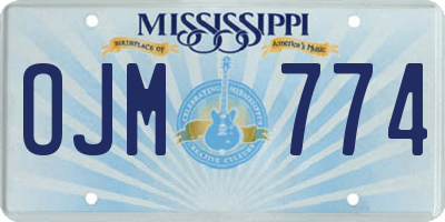 MS license plate OJM774