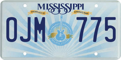 MS license plate OJM775