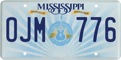 MS license plate OJM776