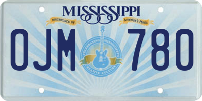 MS license plate OJM780