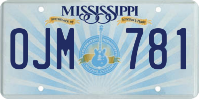 MS license plate OJM781