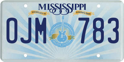 MS license plate OJM783