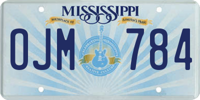 MS license plate OJM784