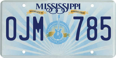 MS license plate OJM785