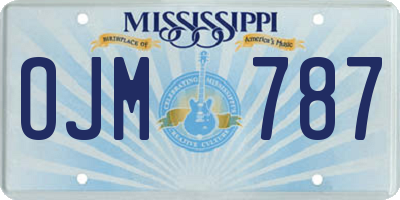 MS license plate OJM787