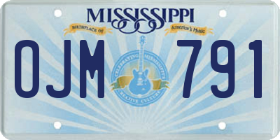 MS license plate OJM791