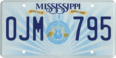 MS license plate OJM795