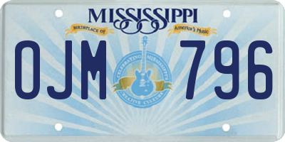 MS license plate OJM796