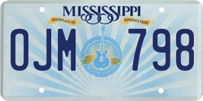 MS license plate OJM798
