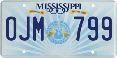 MS license plate OJM799