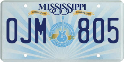 MS license plate OJM805
