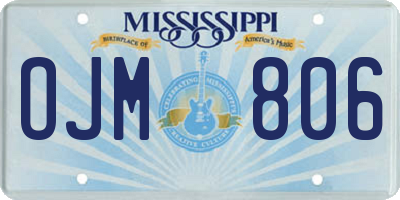 MS license plate OJM806