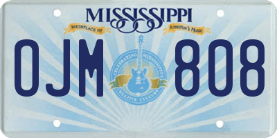 MS license plate OJM808
