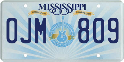 MS license plate OJM809