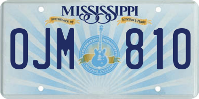MS license plate OJM810