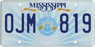 MS license plate OJM819